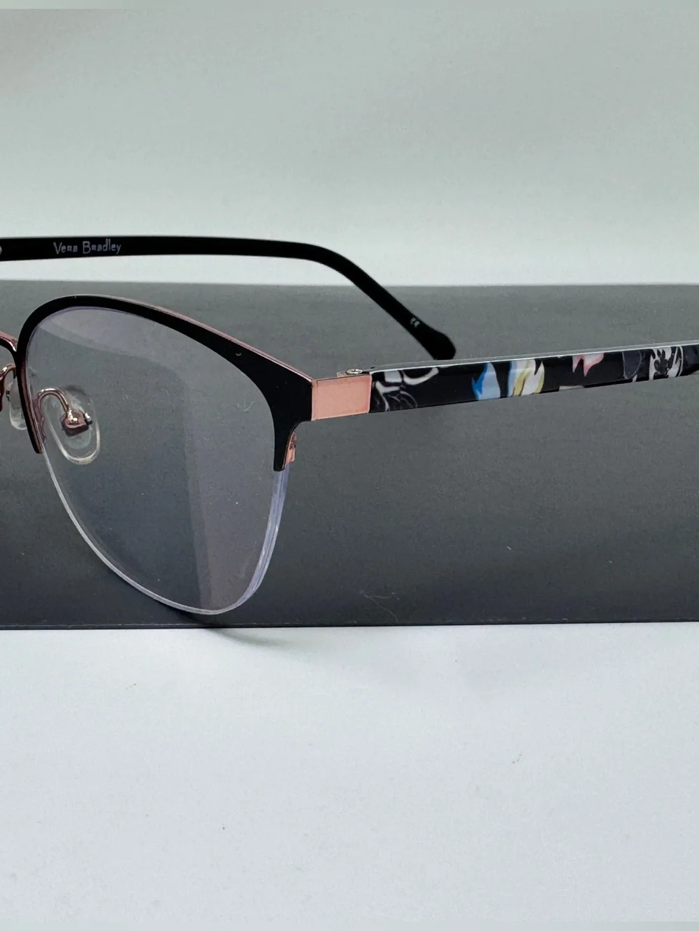 Vera Bradley Eyeglasses Frames Eileen Holland Garden HLG Black rose Gold 52-17